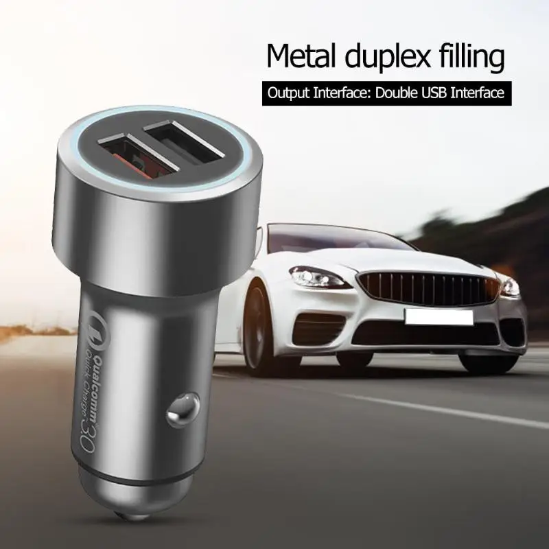 XIAOMI автомобильное зарядное устройство 70MAI Midrive CC02 двойной зарядное устройство USB Металл QC 3,0 быстрый адаптер быстрой зарядки для смартфона планшета