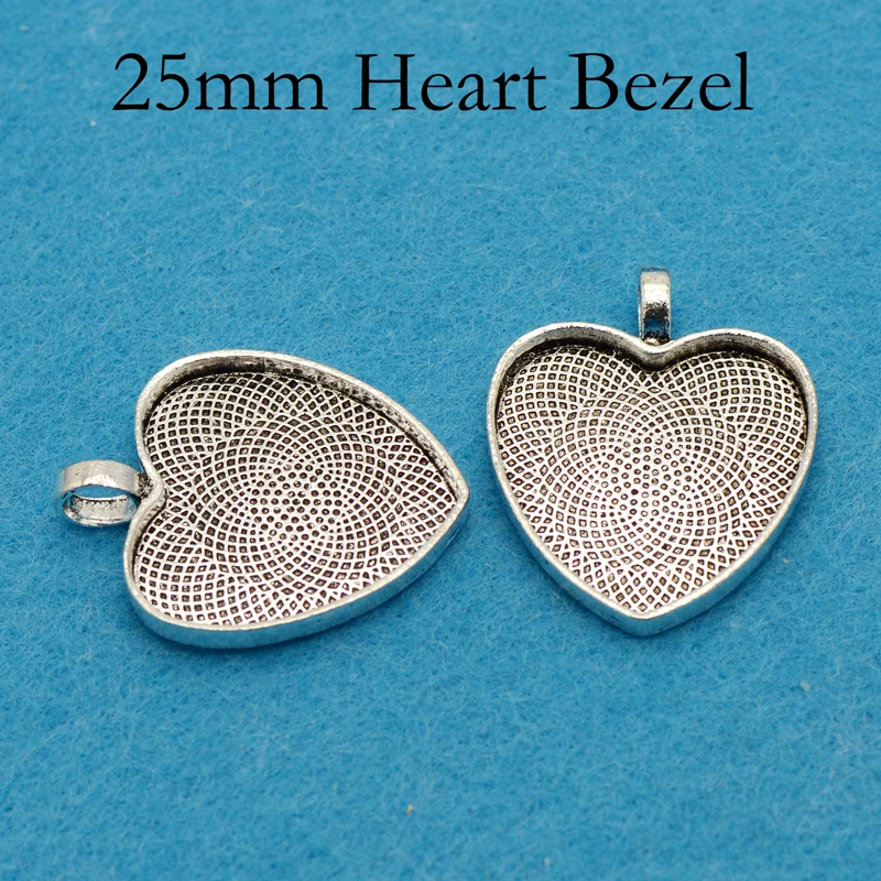 50 шт. подвеска в форме сердца 25 мм фоторамка из смолы|pendant tray|blank pendant trayscabochon setting |