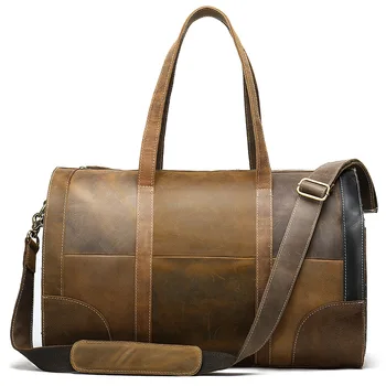 

Large Travel Bag for Men Business Multifunction Tote Bag Genuine Leather Teenager Outdoor Casual Travel Satcehl Waterproof Pack