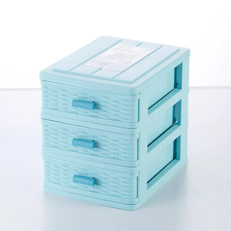 Тумба с выдвижным ящиком, коробка для хранения, органайзер, бытовая отделка ювелирных изделий, коробка для макияжа - Цвет: Blue