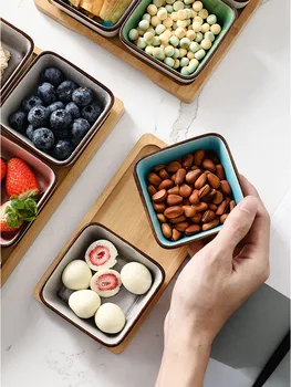 

Minggu Nordic Ceramic Tea Cake Snack Fruit Dish Seperated Dish Snack Dish Household Pickles Dish Sauce Dipping Dish Gift Box