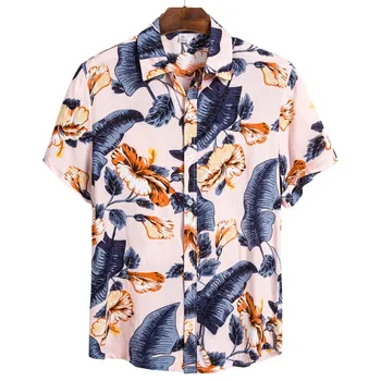 

Men Ethnic Short Sleeve Casual Printing Hawaiian Shirt Blouse Plus Size M-3XL Shirts camisa social masculina одежда 2020 Summer