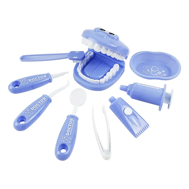 9Pcs/set Brushing Practice Kids Pretend Play Toy Dentist Check Teeth Model For Doctors Role Play juegos educativos para niños 5