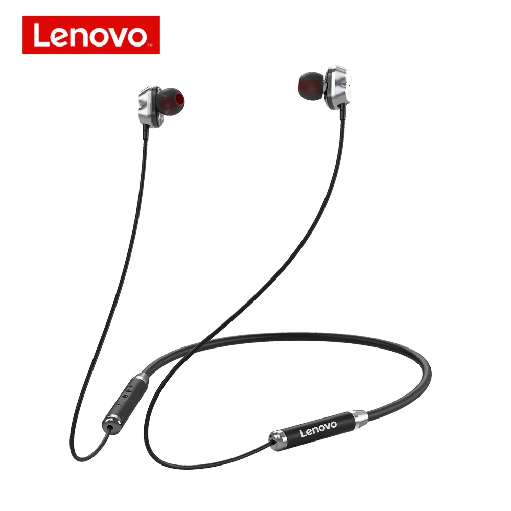 Беспроводные наушники Lenovo с 4 динамиками Спортивная Новая гарнитура Bluetooth 5 0