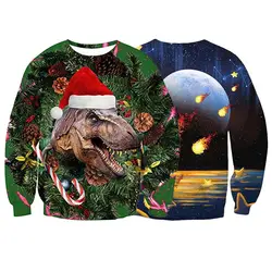 Мужской женский 2019 Уродливый Рождественский свитер, веселый рождественский джемпер с Санта Клаусом, осенне-зимний Рождественский свитер