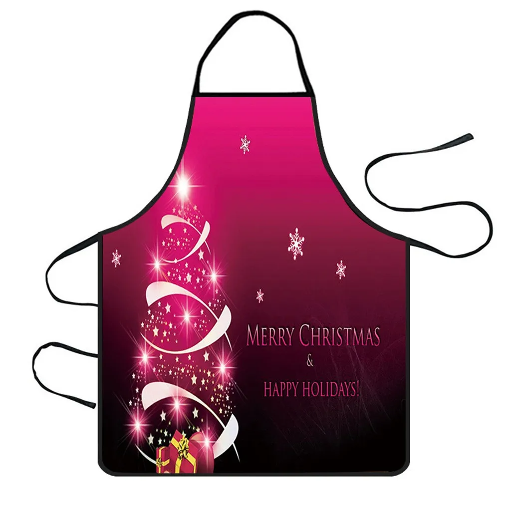 Рождественские кухонные женские фартуки, Рождественские декоративные фартуки для взрослых женщин и мужчин, вечерние фартуки для готовки, Аксессуары для выпечки# p7