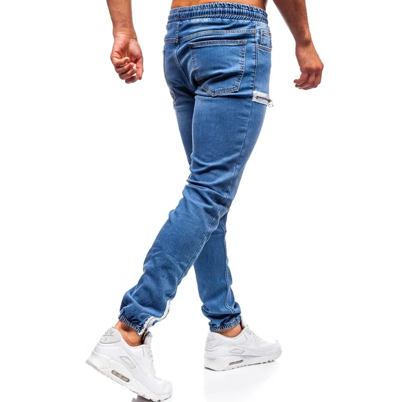 Low Price 3 Styles Men Stretchy Skinny Biker Slim Fit Denim Men Multi-pocket zipper pencil Pants men casual jeans fashion Casual Trousers