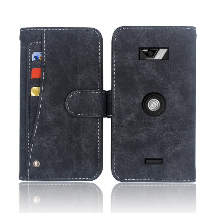 Chaud! Crosscall Core X4 étui portefeuille de luxe en cuir à rabat