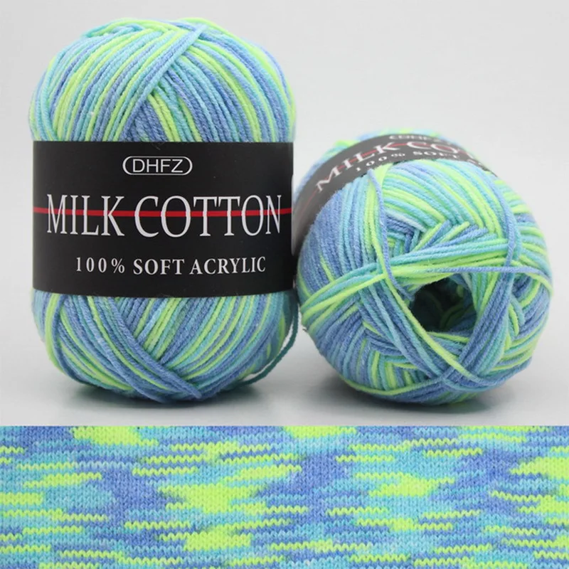 23Colors 50g Double Knitting Crochet Milk Soft Baby Cotton Wool Yarn DIY Craft Knit for Sweater Scarf Hat Hand Knitted Yarn - Цвет: W
