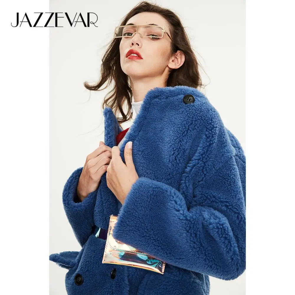 JAZZEVAR 2019 Winter new arrival fur coat women loose clothing high quality mid-length style thick