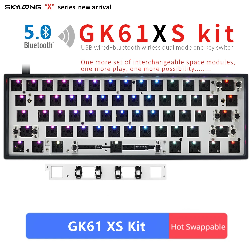 Программируемая Проводная клавиатура GK61X GK61XS 60% с RGB-подсветкой Bluetooth | Компьютеры