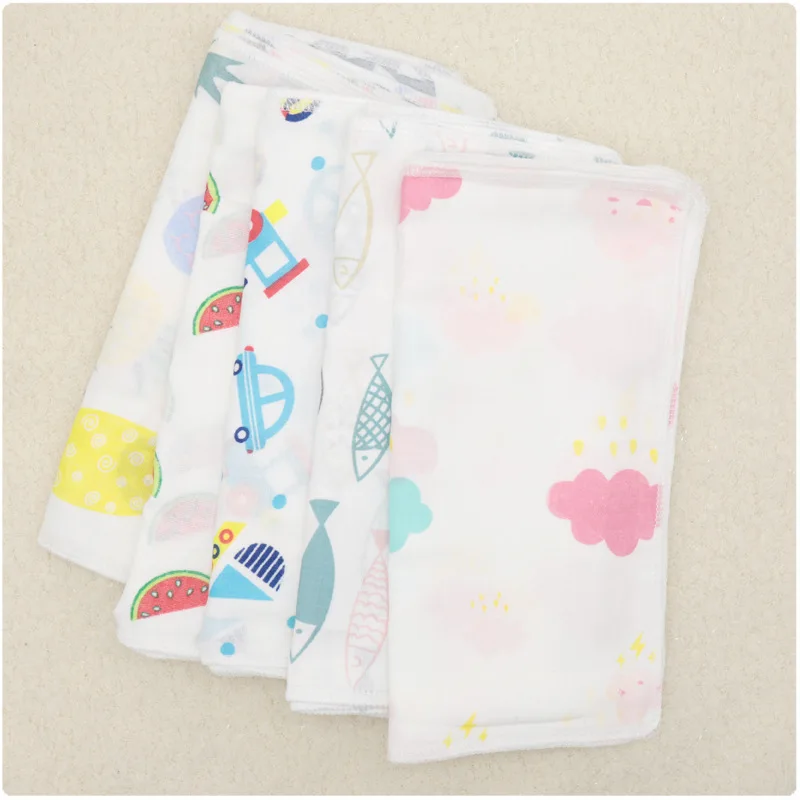 10PCS Baby Feeding Towel Teddy Bear Bunny Dot Chart Printed Children Small Handkerchief Gauze s Nursing YYT308