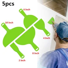 Ensemble de couteaux à mastic en plastique, outil de grattoir de peinture Flexible pour décalcomanies papier peint cuisson mur de voiture, mastic émoussé peinture, 5 pièces