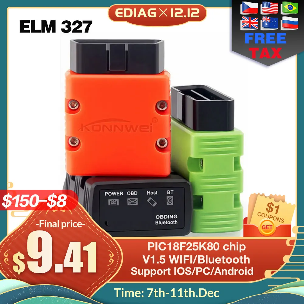 ELM327 V1.5 OBD2 сканер KW902/P02 Bluetooth/Wi Fi PIC18f25k80 MINI ELM 327 OBDII KW902 считыватель кодов для