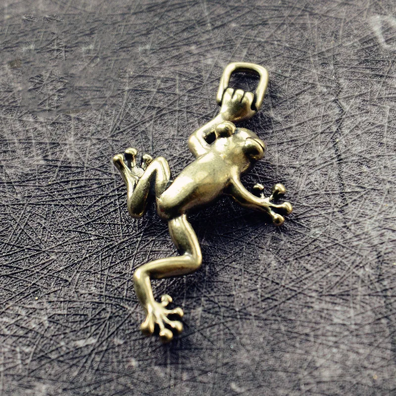 1-2PC-Mini-Cute-Brass-Little-lucky-Frog-Pure-Copper-Statue-Pendant-Keychain-Hooks-Pocket-Figurines (3)