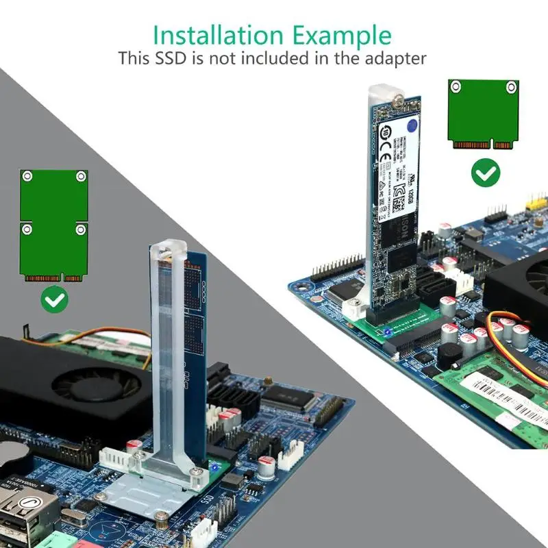 B+ M ключ SATA шина M.2 NGFF NVMe SSD для Mini PCI-e адаптер mSATA карта с кронштейном для M ключ SATA 2280 SSD Вертикальное Крепление