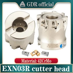 Exn exn03r alimentação rápida 50 63 80 cabeça do cortador de trituração rápida superfície de alimentação toshiba cortador inserção exn03 moagem cortador de alimentação rápida punho