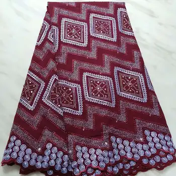 

African Cotton Swiss Voile Lace Fabric High Quality Stones Swiss Voile Lace In Switzerland Cotton African Lace Fabric XAQ02