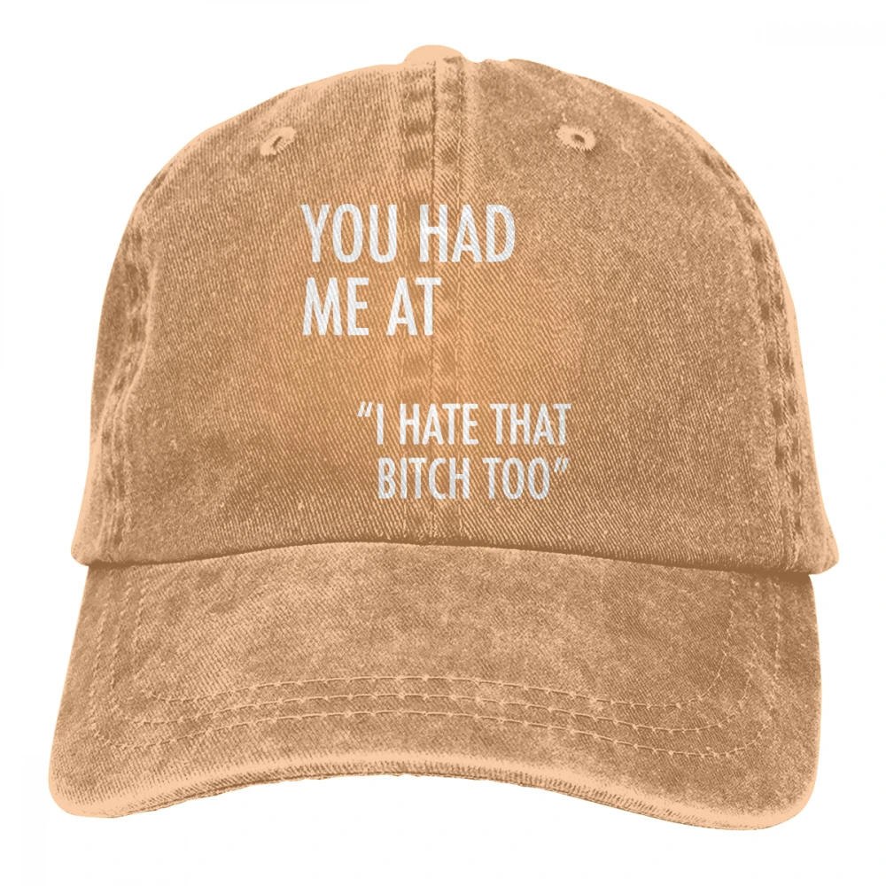 Горячая Распродажа, у вас есть у меня в L Hate That Bitch Too Casquette Черная мужская женская джинсовая бейсболка с ремешком, регулируемая шапка для гольфа, папы - Цвет: Хаки