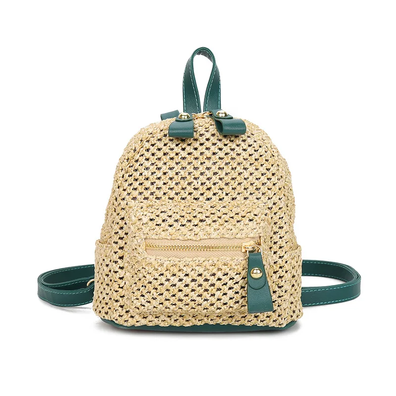 

2019 Summer New Style Korean-style Straw Small Double Back Cute Mini Back Destroyed Dual Purpose Fashion Woven Bag
