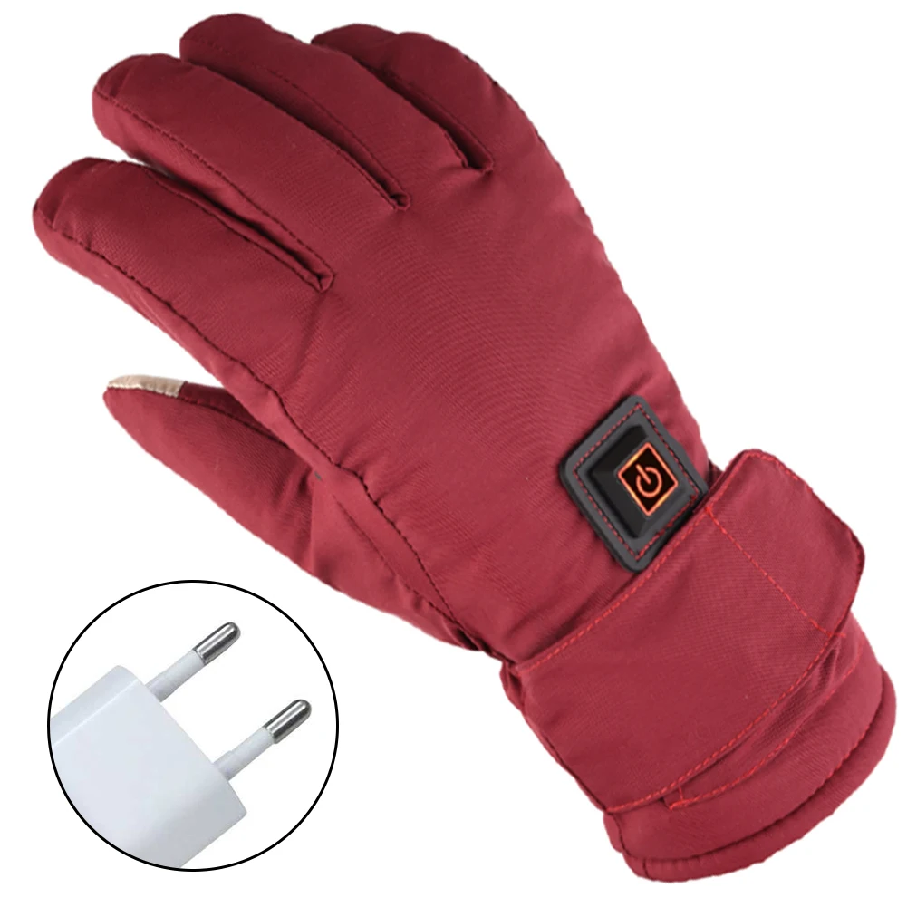 

1 Pair Women Rechargeable Batteries TouchScreen Three Levels Adjustable Adult Electric Heated Gloves Hiking Warm Skiing Outdoors