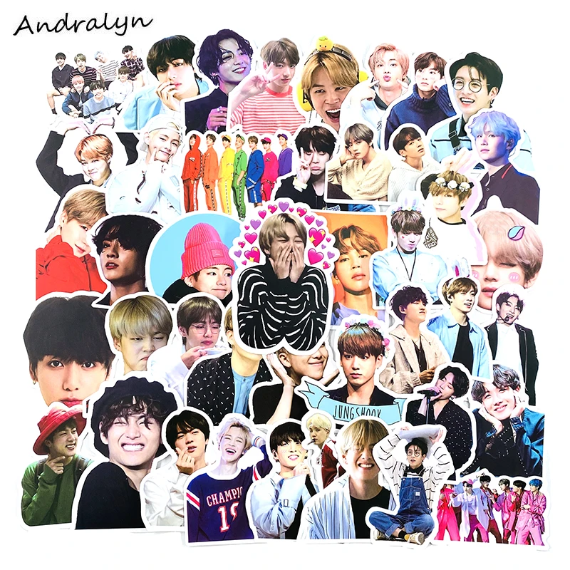 Pegatinas de dibujos animados de Kpop para niños, para portátil, botella de agua, bicicleta, motocicleta, Skateboard, mochila, pegatina impermeable, 10/50 Uds.