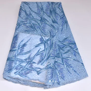 

Embroidery glitter sequence African french organza sequins lace fabric for women dress 2019 high quality Nigerian net tulle lace