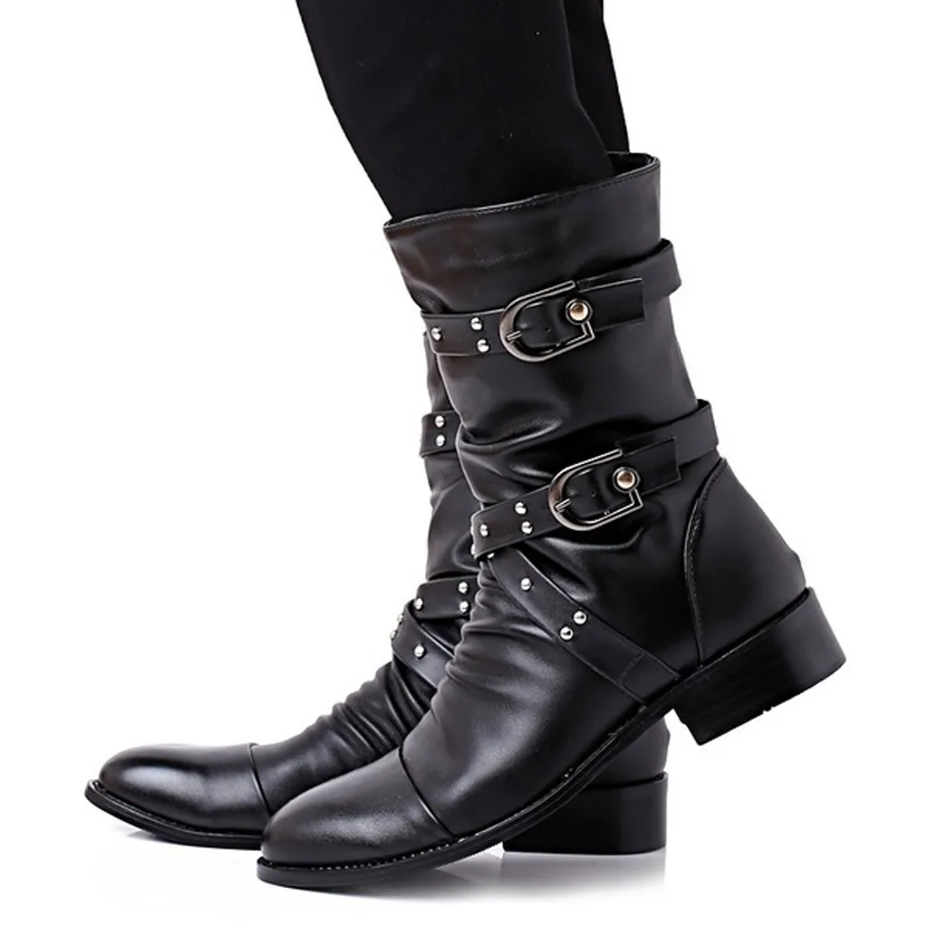 

European Style Martin Short Boots Women Western Cross Buckle Strap Zipper Round Toe Low-heeled Solid Color Knight Boots Botines