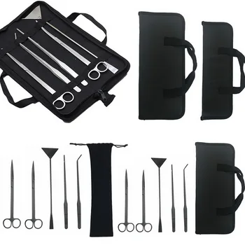 

3/5Pc Set Aquarium Cleaning Tools Kit Tweezers Curve Scissor Fish Tank Water Plants prune Grass Stainless Steel Scraper New