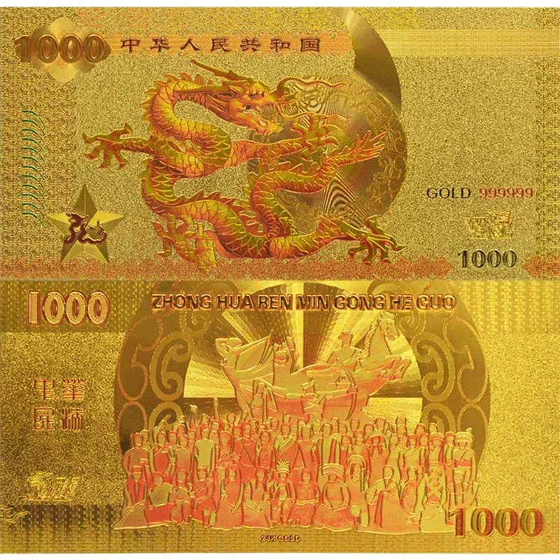 WR Новинка 1000 Гонконгский Золотой фольга банкноты китайский дракон с безопасности поддельные деньги бумажный счет для бизнес подарок дропшиппинг