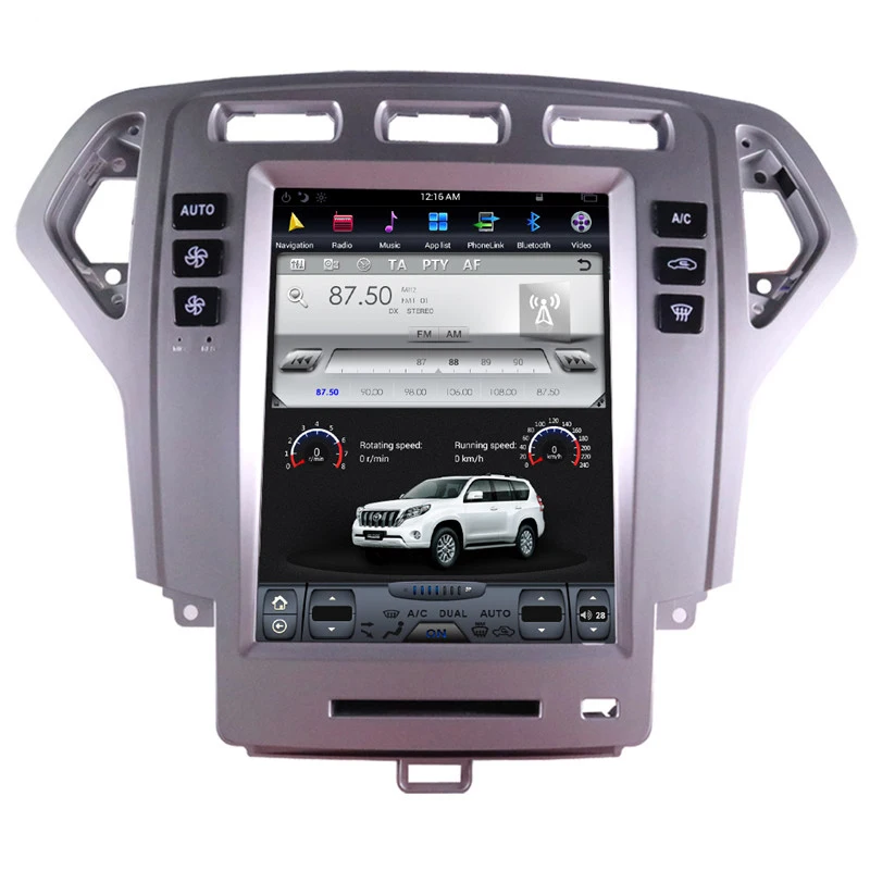 

10.4" tesla style vertical screen android 9.0 Six core Car GPS radio Navigation for ford Mondeo 2007-2010 automatic A/C