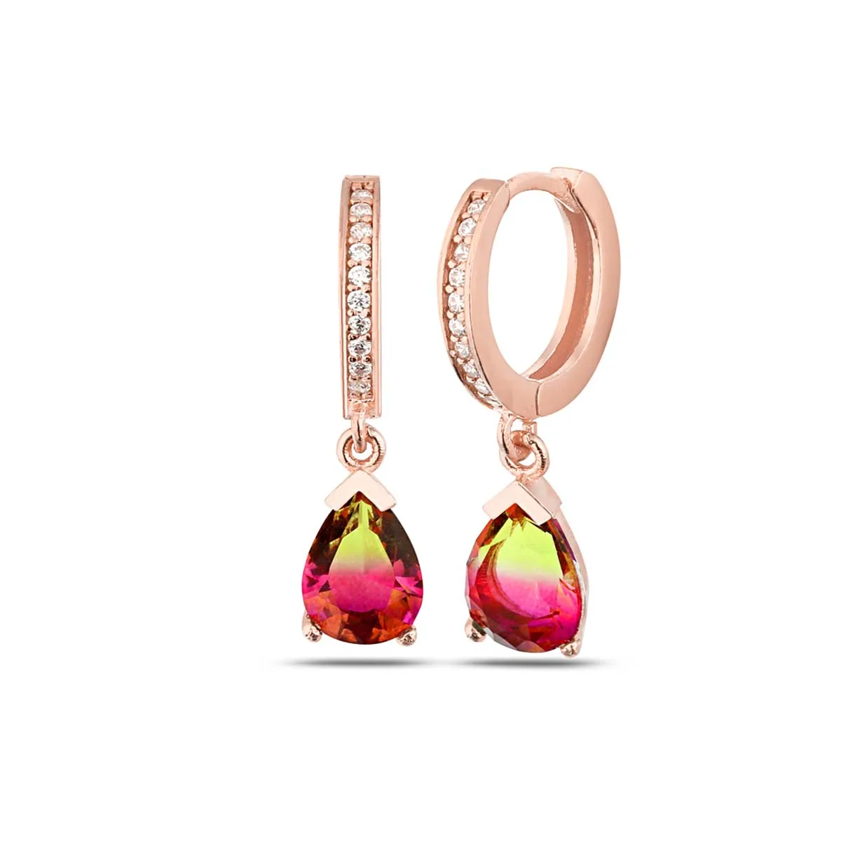 

Серьги из серебра с турмалином и цирконом