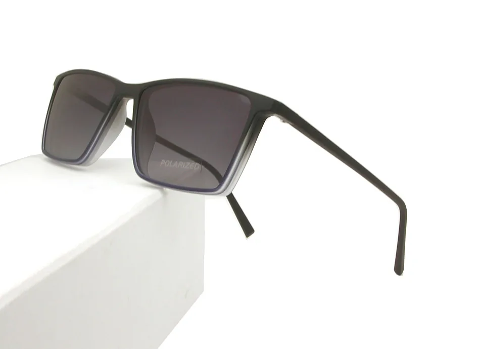 eyewear blk blue Сверхлегкие TR90 магнитные солнцезащитные очки мужские Поляризованные прикрепляемые солнцезащитные очки для мужчин и женщин UV400 высокого качества Квадратные оттенки - Lenses Color: eyewear blk blue