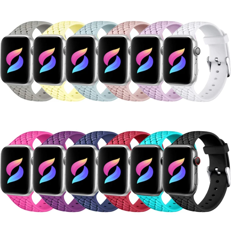 Ткацким рисунком ремешок для apple watch 4 полоса 40 мм 44 38 42 iwatch версия серии 4/3/2/1