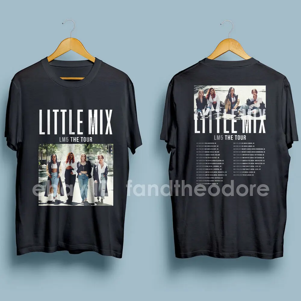 Little Mix LM5 Тур с датами Мужская черная футболка: Fashion футболка с короткими рукавами из хлопка модная