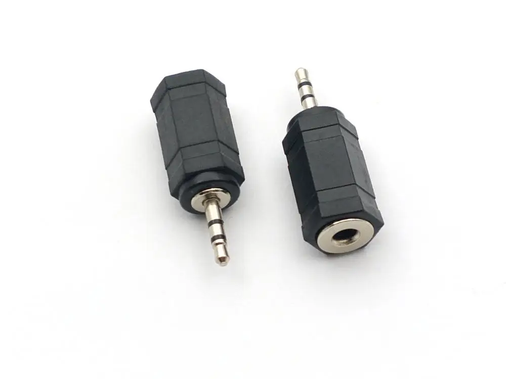 100 pcs High quality 2 5mm Plug to 3 5mm Jack adapter HEADPHONES EARPHONES connector