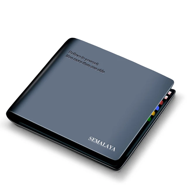 Men Wallet 100% Genuine Leather Men Wallets Premium Product Real Cowhide Wallets for Man Short Black Walet Men Wallet RFID Busin Blue