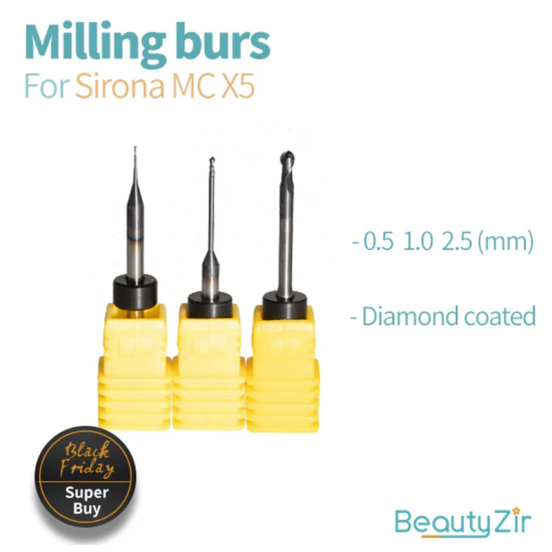 3 шт. Sirona X5 фрезерные боры с твердосплавным покрытием стоматологические для