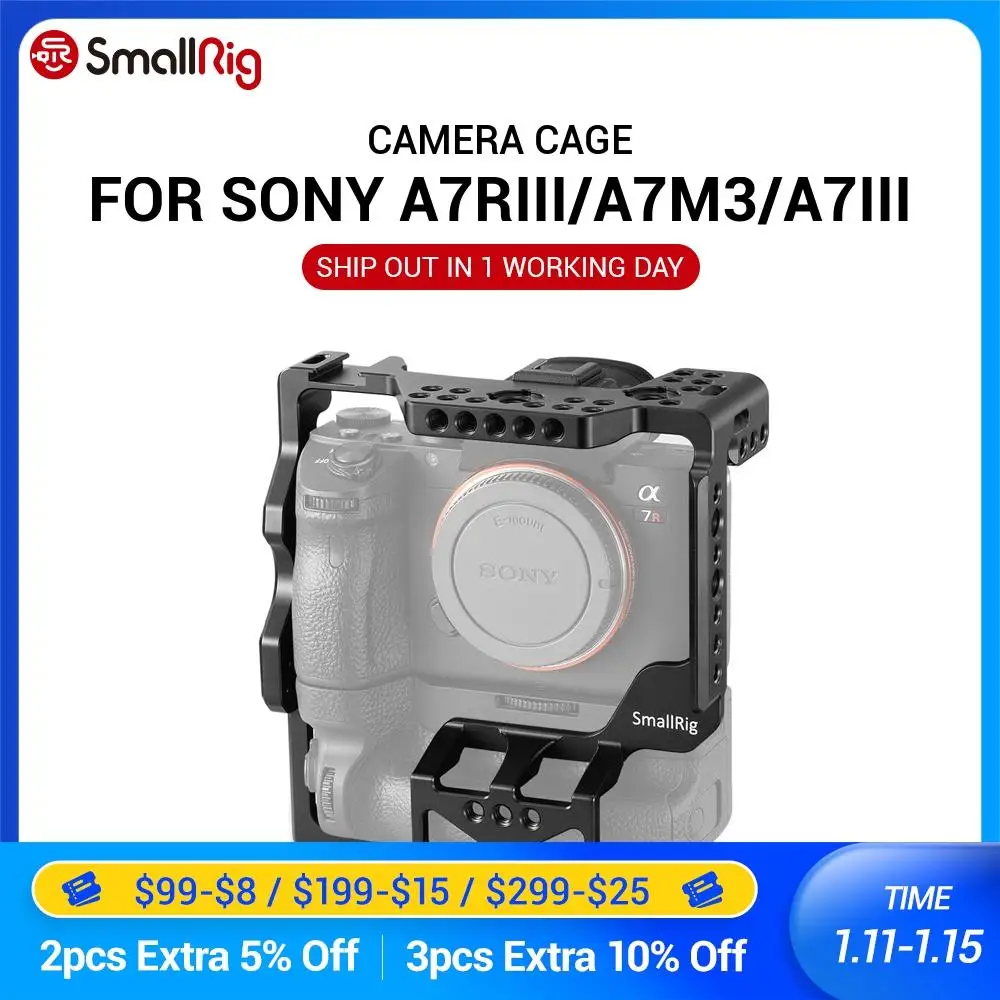 SmallRig A73 Камера клетка для Sony A7R III/Melo III A7M3 / A7 с VG C3EM вертикальная рукоятка 2176|Клетки