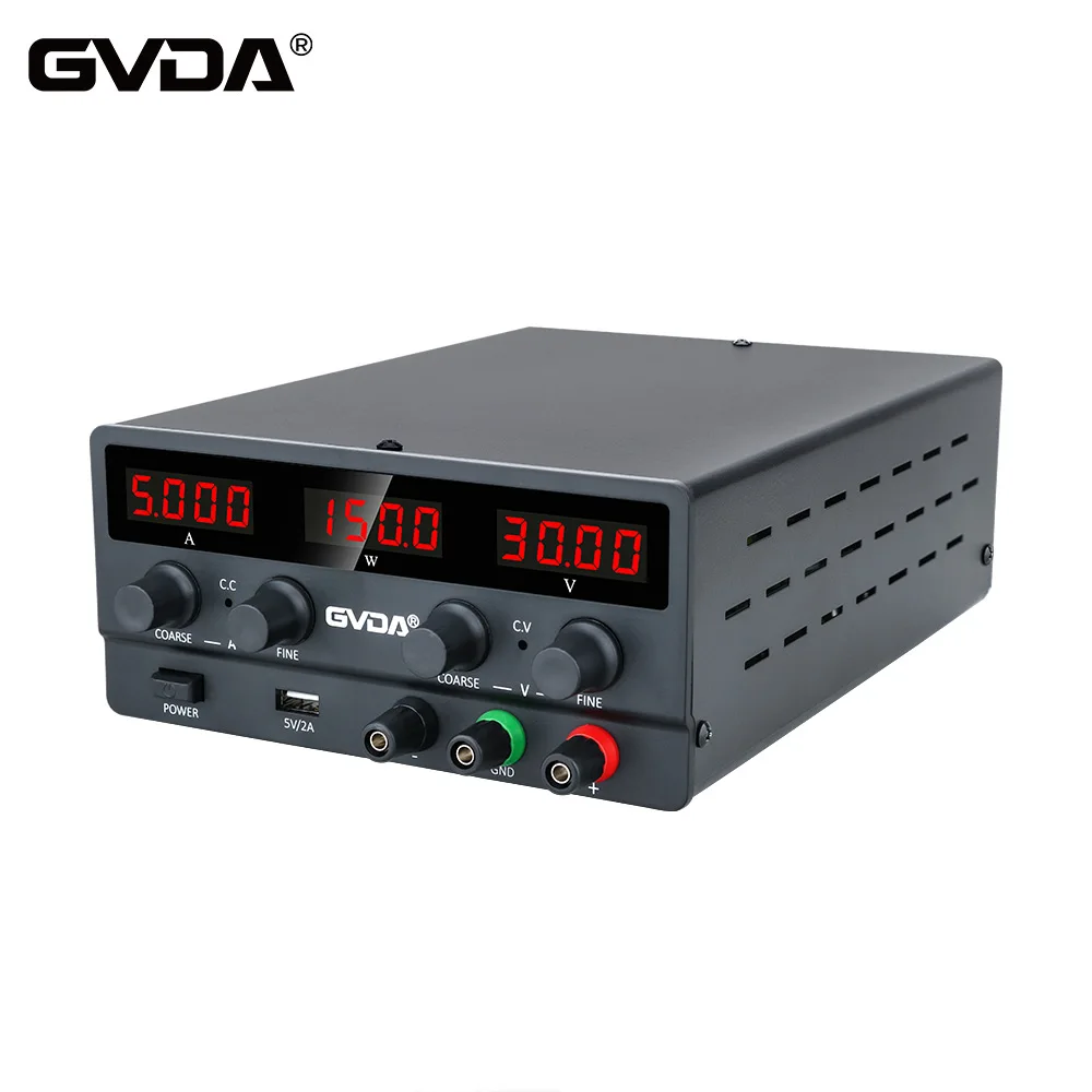 Gvda usb dc regulada fonte de alimentação de laboratório ajustável 30v 10a tensão regulador 60v 5a estabilizador interruptor banco fonte de alimentação