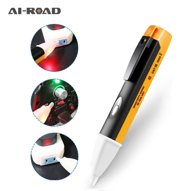 1Pcs Electric Indicator 90-1000V Socket Wall AC Power Voltage Detector Sensor Tester Pen LED Light Indicator Measuring Hand Tool