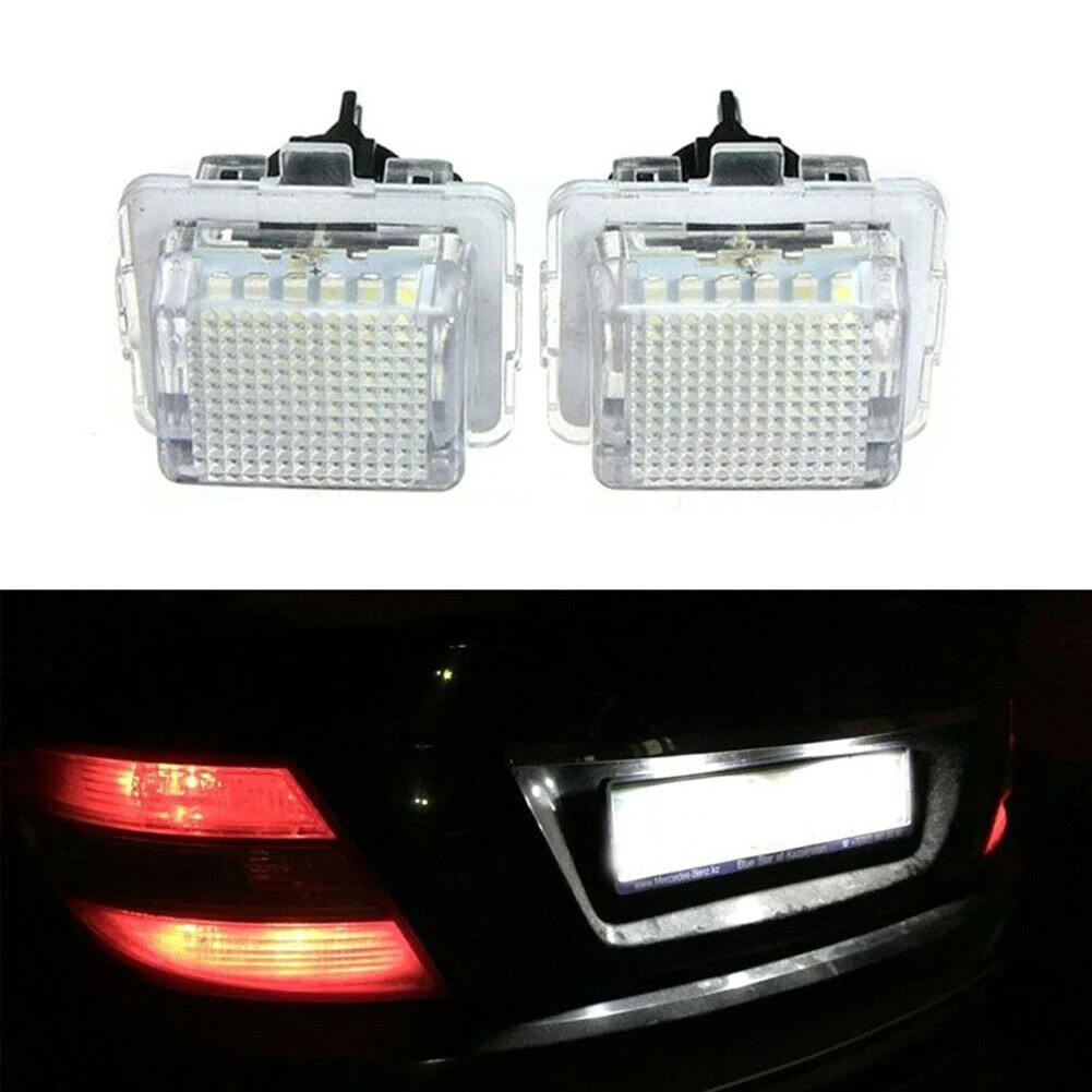Lamp License Plate Lights Bulbs For Mercedes W204 W212 C207 C216 W221 Accessories Auto 2Pcs