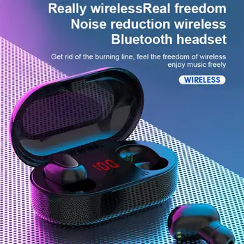 

TWS Bluetooth Earphones IPX5 Waterproof Headset 400mAh Charging Base Support Power Display Micro USB Charging Interface r20