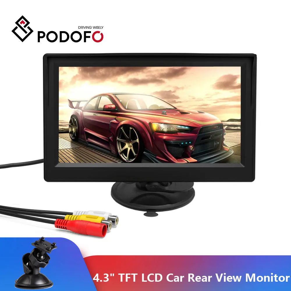 Мини монитор Podofo 4 3 дюйма TFT ЖК дисплей|Монитор и дисплей для CCTV| |
