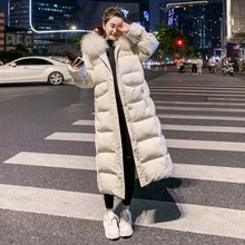HAYBLST бренд Eiderdown пальто женское зима размера плюс пиджак XL Kawaii корейский Стиль парки модная Длинная женская одежда плотная