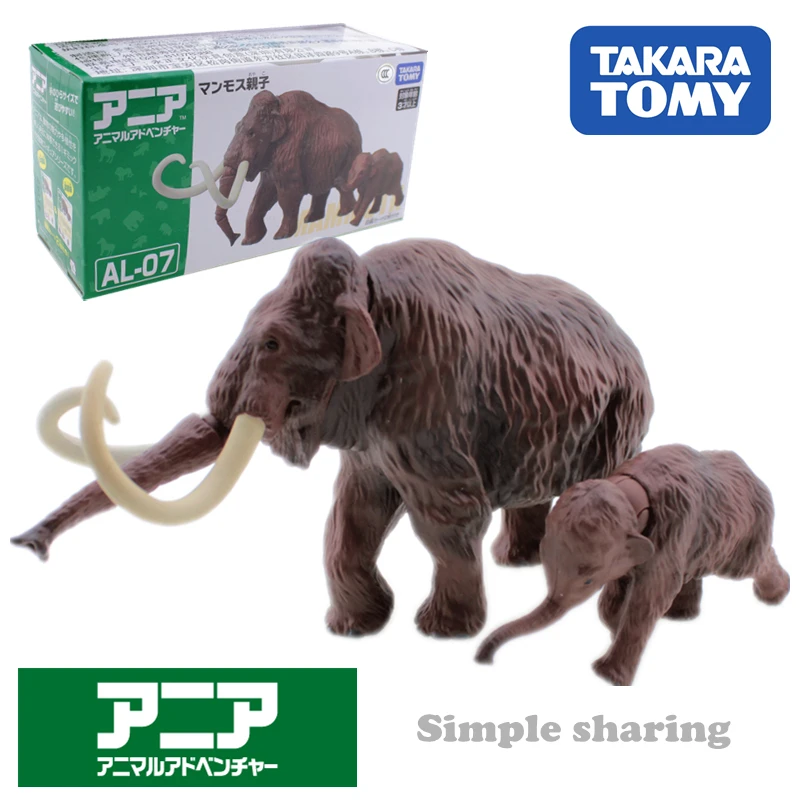 Takara Tomy ANIA Animal Advanture AL-07 Mammoth Parent And Child Resin Kids Educational Mini Action Figure Toy Bauble | Игрушки и хобби