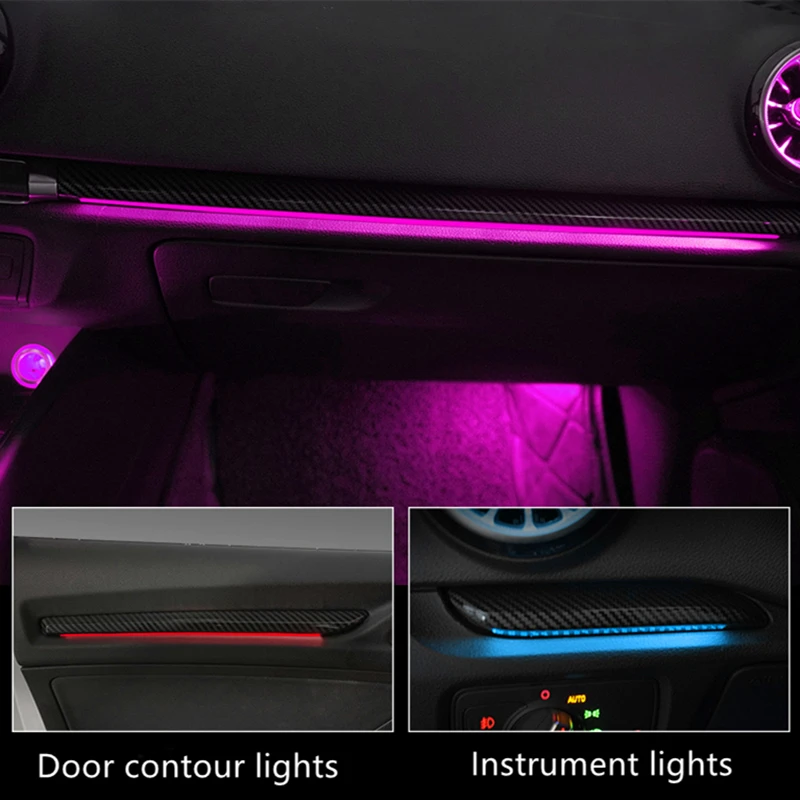 For A3 8v 8y S3 Rs3 2014-2020 Ambient Light Kit Ambiente Beleuchtung  Lighting Oświetlenie Led Air Vent Mmi Control 256 Colors - Decorative Lamps  & Strips - AliExpress