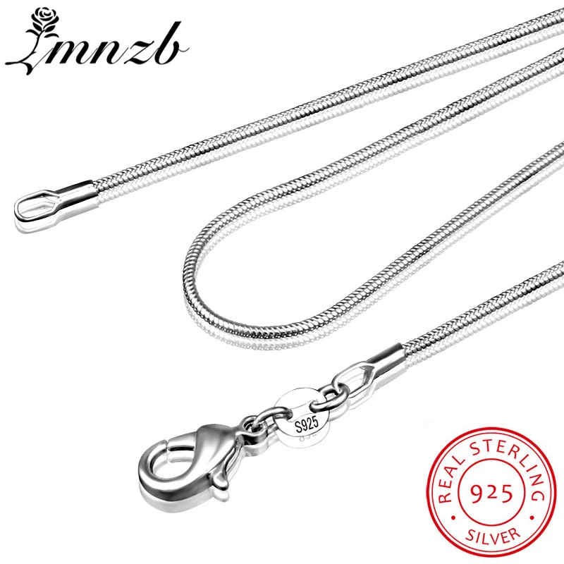 LMNZB-collar de plata de primera ley diseño clásico para mujer, Gargantilla, plata esterlina 925, largo, 16-28 pulgadas (40-80cm), 1MM, X01
