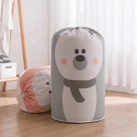 Cartoon Bear Collapsible Storage Bag Transparent Storage Organizers Clothes Blanket Baby Toys Basket Travel Suitcases Quilt Bags 1