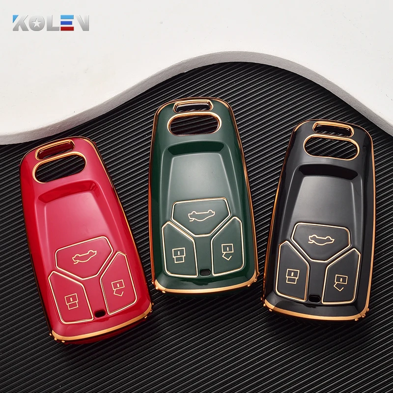 패션 TPU 자동차 원격 키 케이스 커버 셸 아우디 A4 B9 A5 A6 8S 8W Q5 Q7 4M S4 S5 S7 TT TTS TFSI RS 보호기 Fob Keyless